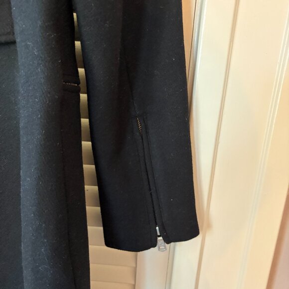 Avec Les Filles A-Line Twill Moto coat small black zippers wool biker long - Picture 9 of 12
